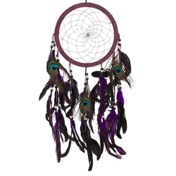 Dream Catcher Purple Peacock Feather